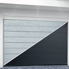 Garagentor Iso 20 Großsicke Woodgrain Anthrazitgrau
